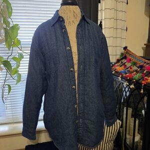 Wrangler Sherpa-Lined Soft Denim Jacket Long Cozy Work Barn Chore